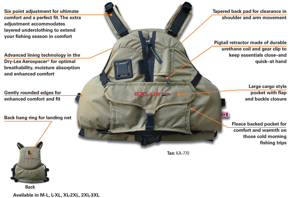 peacekeeper fishing gear Salus Kayak Angler PFD – Thorncrest Outfitters